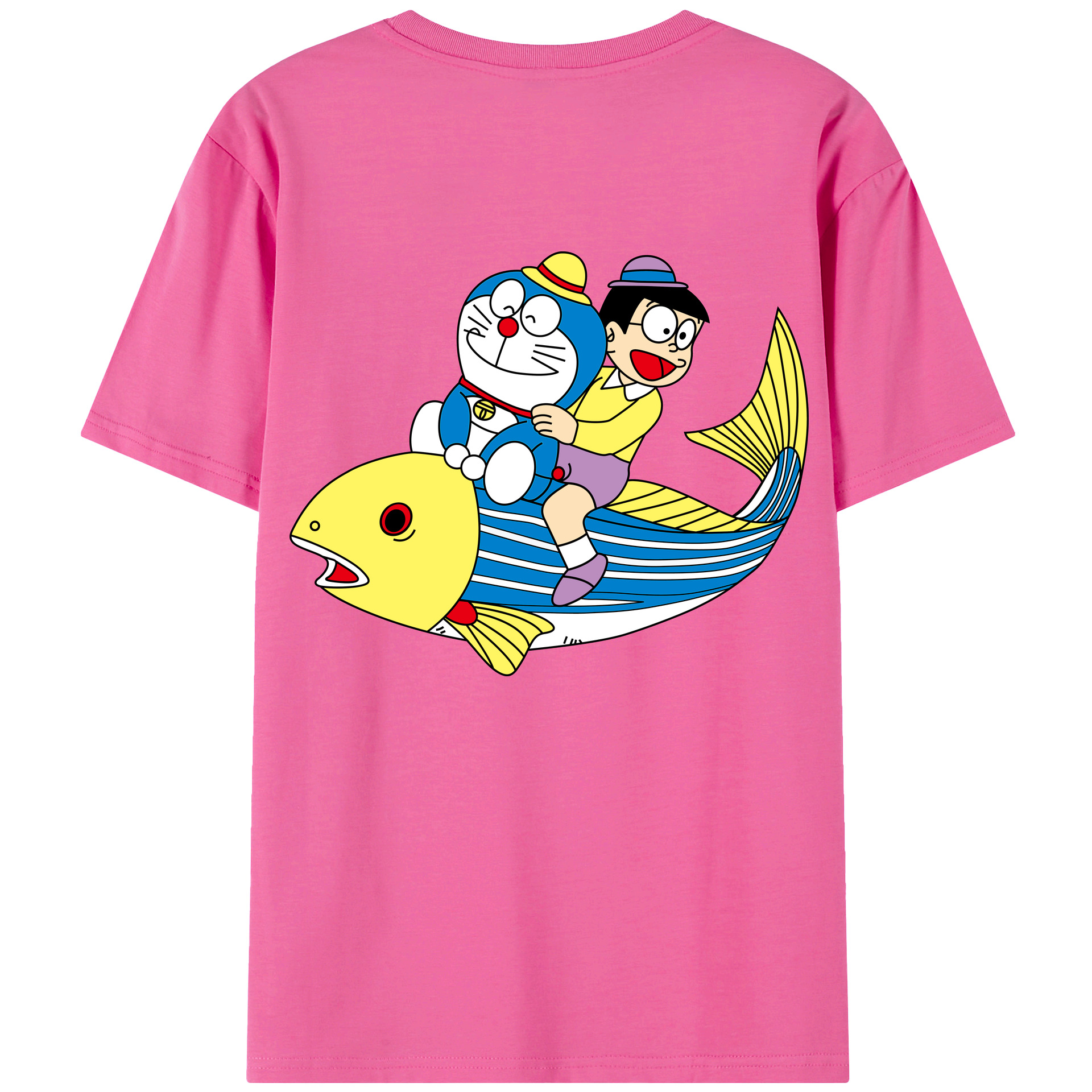 （画像用） ドラえもん 野比 のび太 Doraemon Nobita Nobi レディース半袖Tシャツ(バックプリント)